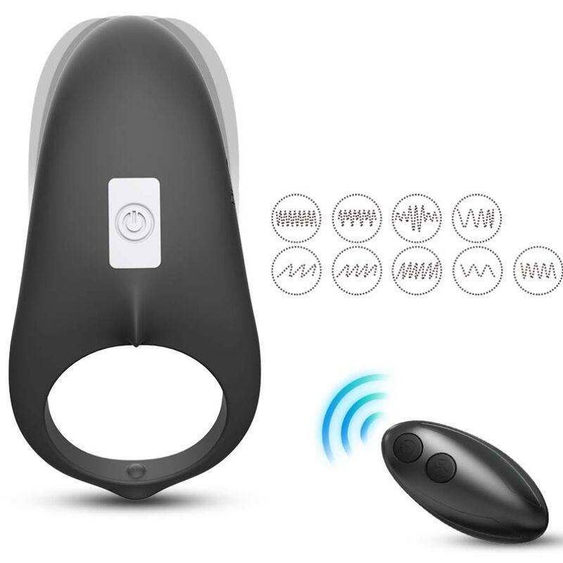 Anello Vibratore Shark Per Telecomando di Coppia Nero