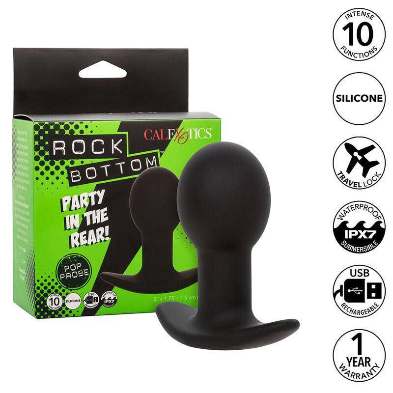 Rock Bottom Anal Plug 10 Vibrazioni Silicone Nero