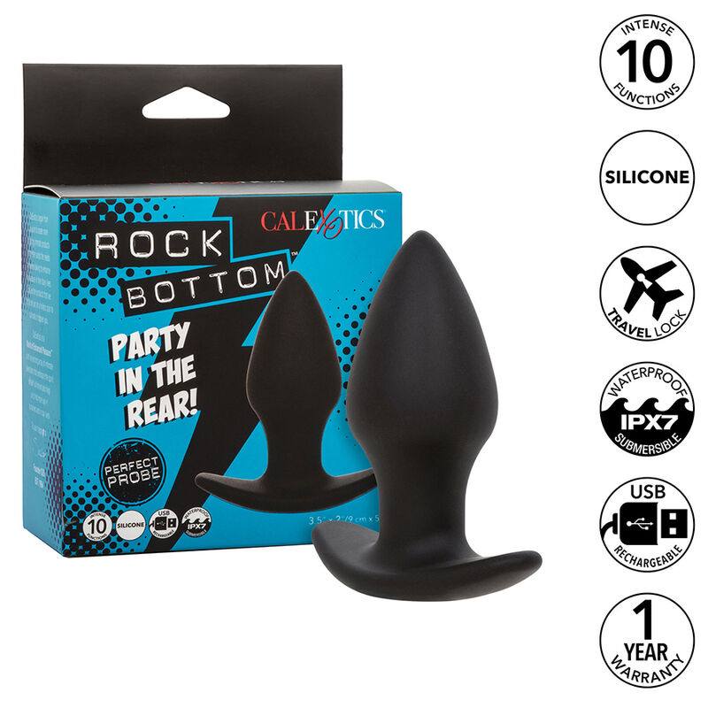 Rock Bottom Perfect Anal Plug 10 Vibrazioni Silicone Nero