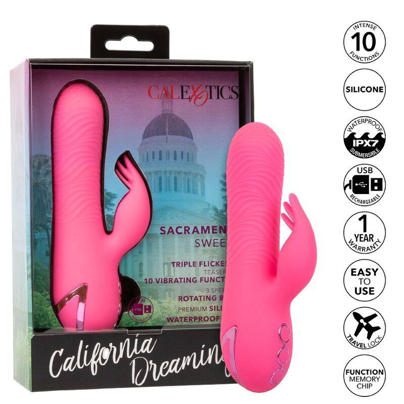 CALEXOTICS - SACRAMENTO SWEETIE VIBRATOR RABBIT PINK BY CALIFORNIA DREAMING