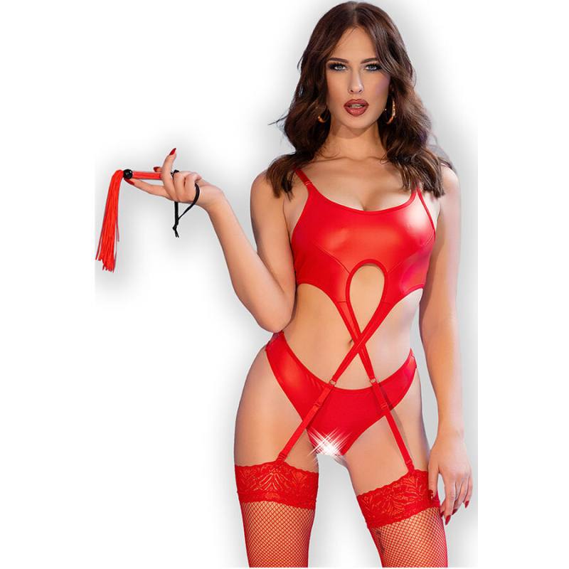 CHILIROSE - CR 4625 SET FOUR PIECES CROTCHLESS RED M