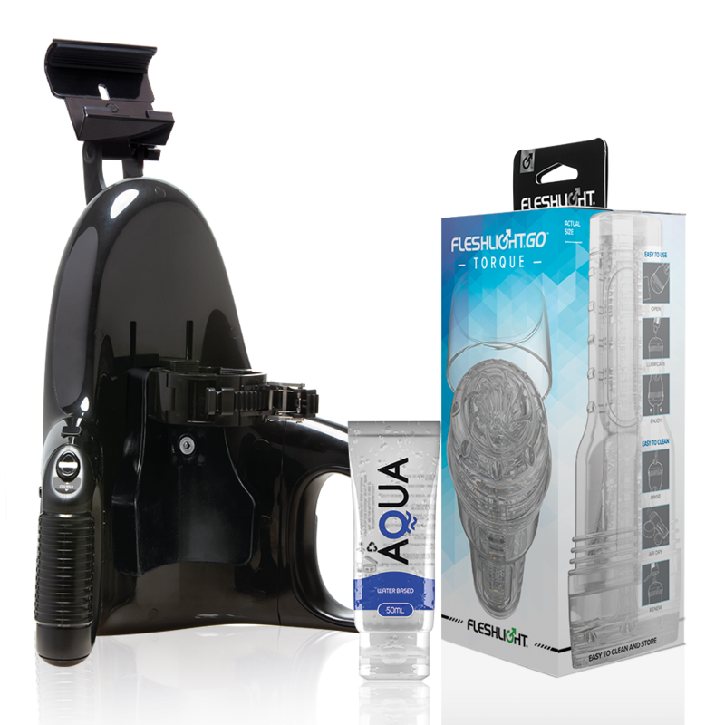 FLESHLIGHT - GO MASTURBADOR TORQUE ICE + UNIVERSAL LAUNCH + AQUA QUALITY LUBRICANT 50 ML