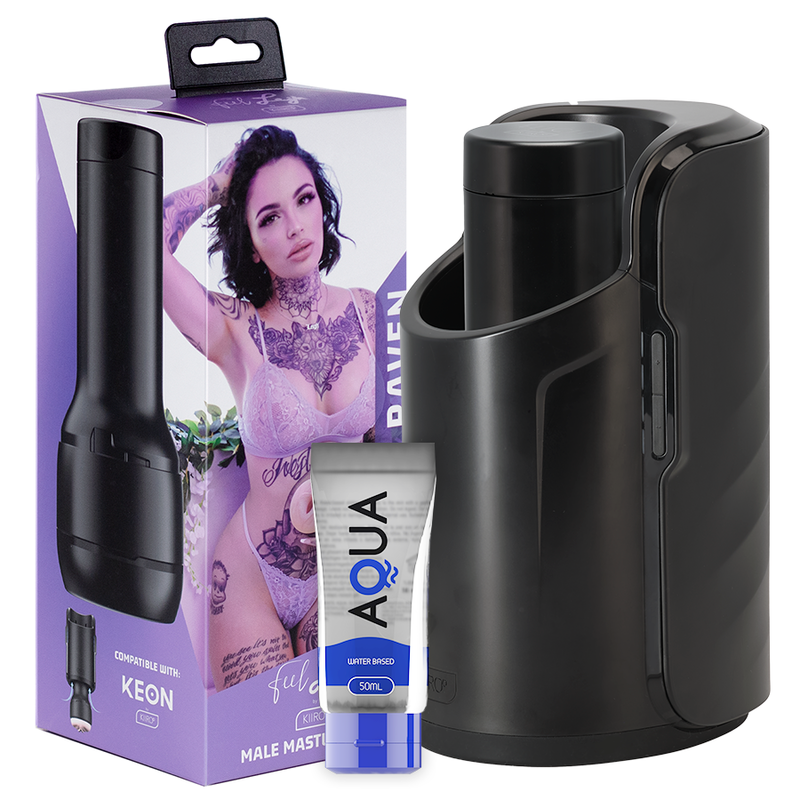 KIIROO - PACK KEON + FEEL LEIGH RAVEN + AQUA QUALITY LUBRICANT 50 ML