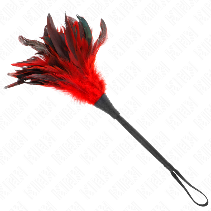 Piume Di Pollo Tickle A Forma Di Corno Rosso 36 Cm