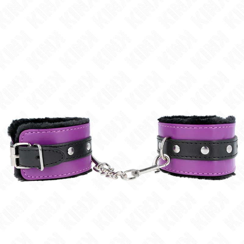 Poggipolsi Premium Foderati In Pelliccia Neri Con Cintura Viola/Nera Regolabile 17-29 Cm X 6 Cm