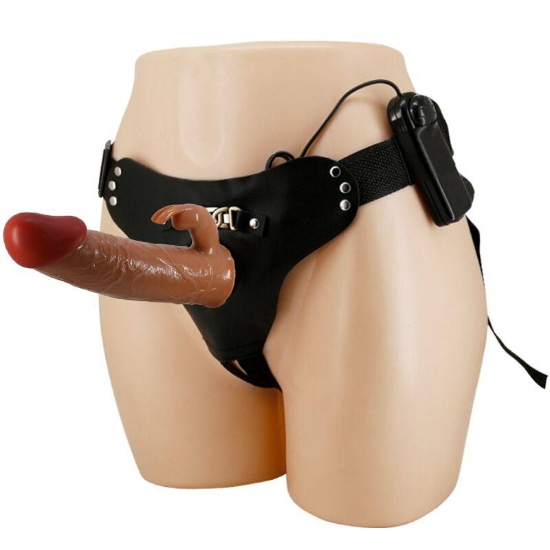 Strap On Marion Harness con Dildo Vibrante 19 CM Brown