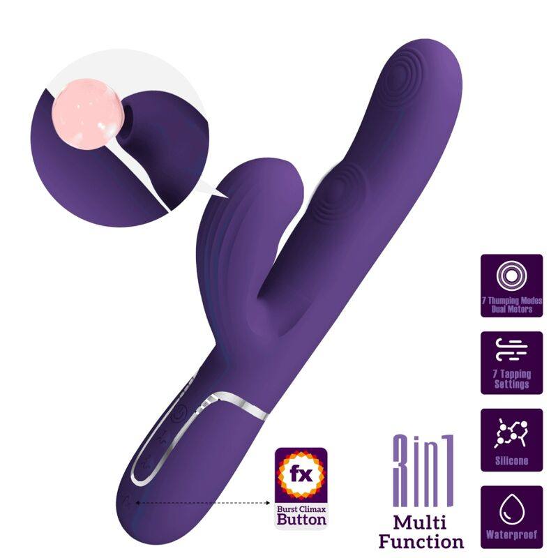 Vibratore Perlita G-SPOT 3 In 1 Multifunzione Viola