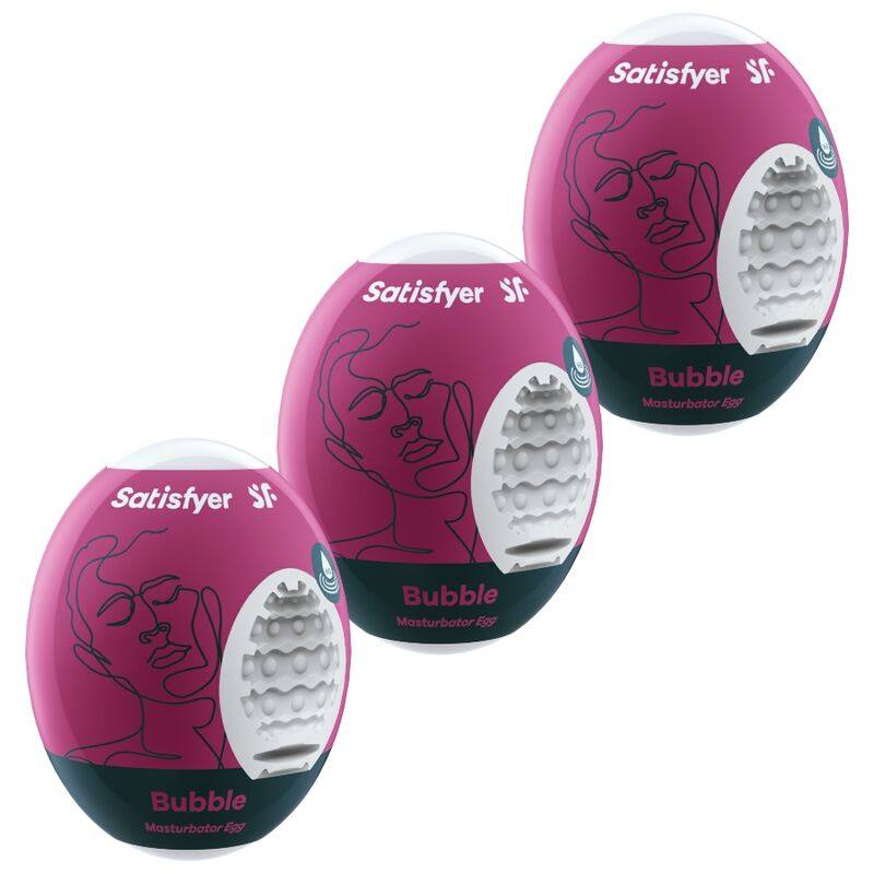 SATISFYER - 3 MASTURBATOR EGGS BUBBLE