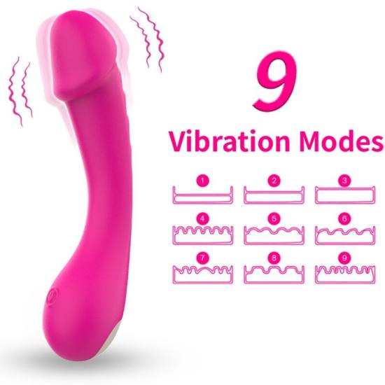 Dildo Vibratore G-Spot In Silicone Fucsia