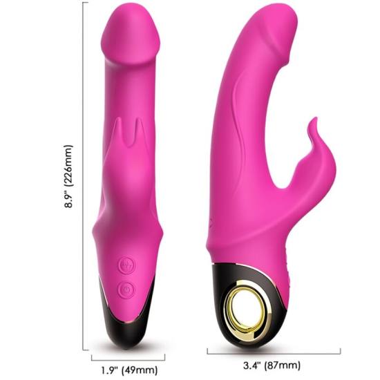 Meteror Dildo Vibratore Rabbit Rotator Fucsia