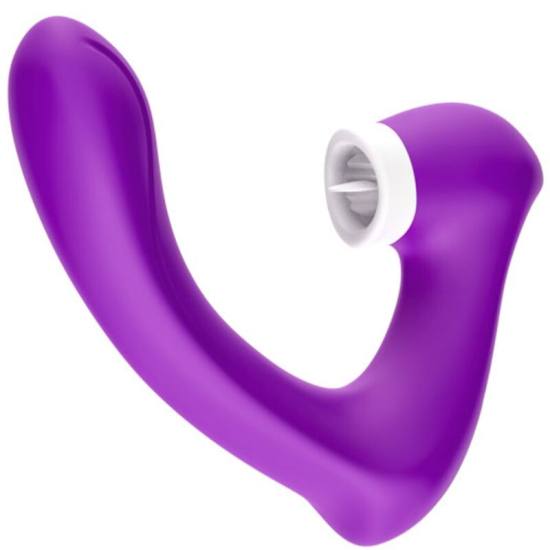 Secretkiss Leccato Clit Vibrante E Vibratore Curvo Viola