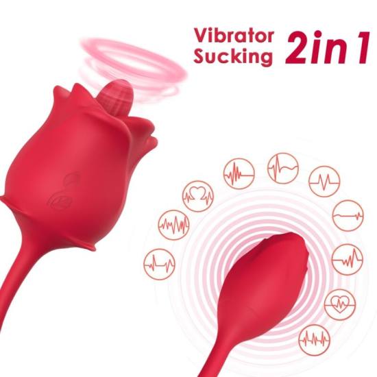 ARMONY - ROSE 3 IN 1, STIMULATOR, SUCTION AND UP&DOWN WITH RED TAIL