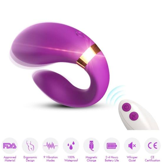 ARMONY - CRESCENT VIBRATOR FOR COUPLES REMOTE CONTROL PURPLE