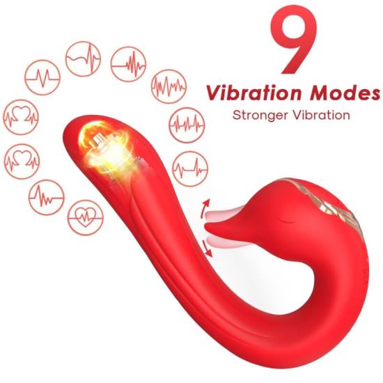 Vibratore Delfin Multiposizione Ed Effetto Calore Rosso