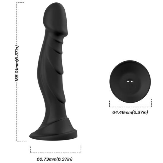 Vibratore Dildo e Telecomando Plug Anale Nero