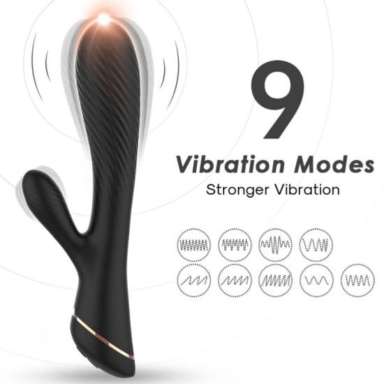 Vibratore Rabbit In Silicone Nero