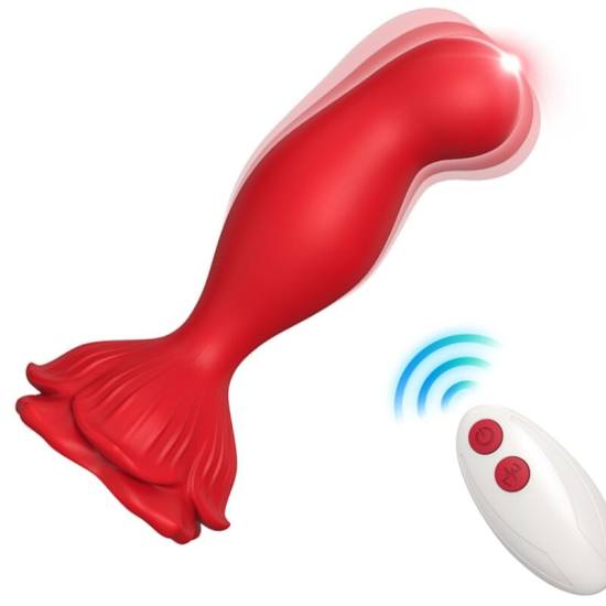 Vibratore Rosa e Telecomando Plug Anale Rosso