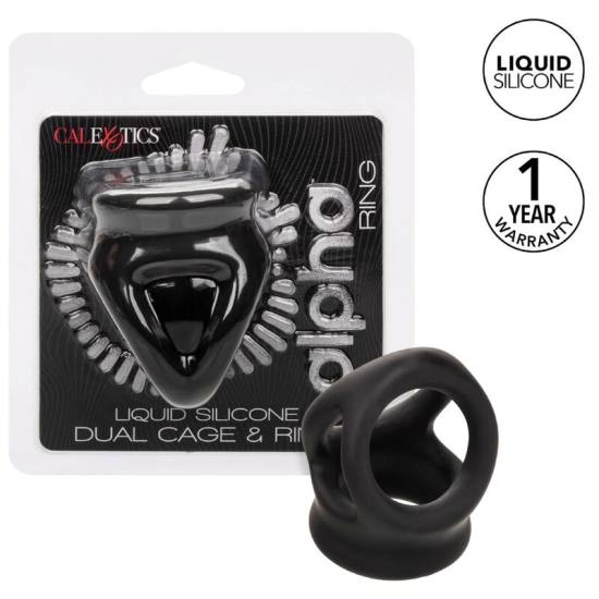 CALIFORNIA EXOTICS - ALPHA DUAL CAGE RING BLACK