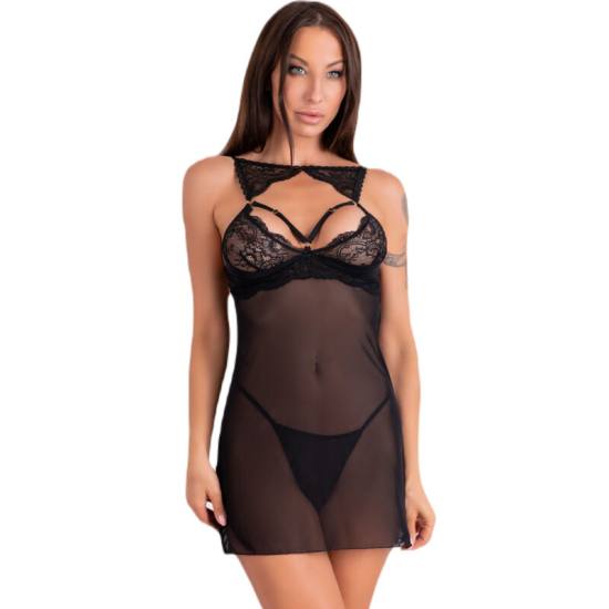 Krolina Lc 90734 Chemise + Perizoma Nero L/XL