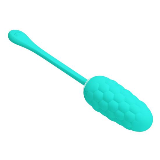 PRETTY LOVE - VIBRATING EGG WITH AQUA GREEN RECHARGEABLE MARINE TEXTURE