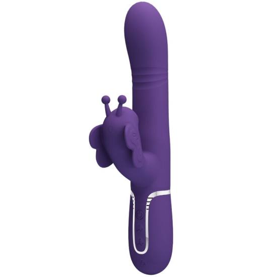 PRETTY LOVE - MULTIFUNCTION RABBIT VIBRATOR 4 IN 1 BUTTERFLY PURPLE