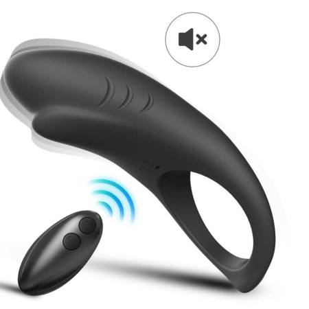 Anello Vibratore Shark Per Telecomando di Coppia Nero