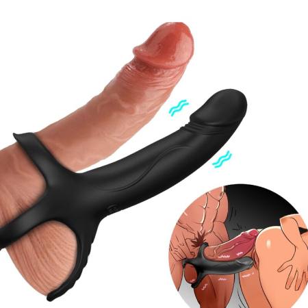 Dildo Con Anello E Vibratore Nero