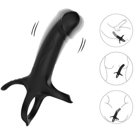 Dildo Con Anello E Vibratore Nero