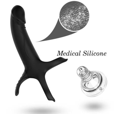 Dildo Con Anello E Vibratore Nero