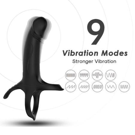 Dildo Con Anello E Vibratore Nero