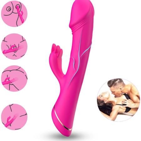 Dildo Vibratore Coniglio In Silicone Fucsia