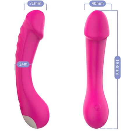 Dildo Vibratore G-Spot In Silicone Fucsia