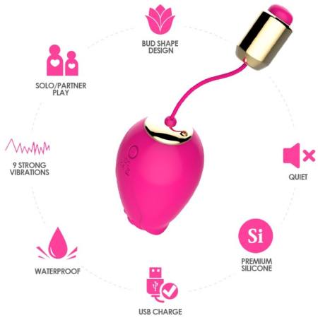 Mandala Egg Vibratore G-Spot Remote Control Fucsia