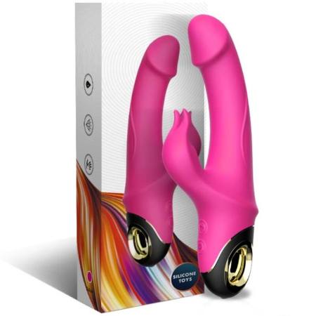 Meteror Dildo Vibratore Rabbit Rotator Fucsia