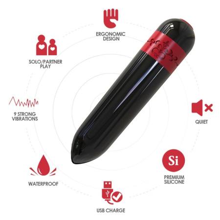 Rocket Vibratore Bullet Telecomando Nero