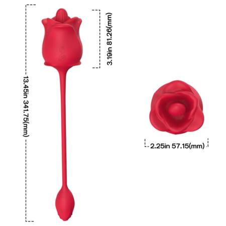 ARMONY - ROSE 3 IN 1, STIMULATOR, SUCTION AND UP&DOWN WITH RED TAIL