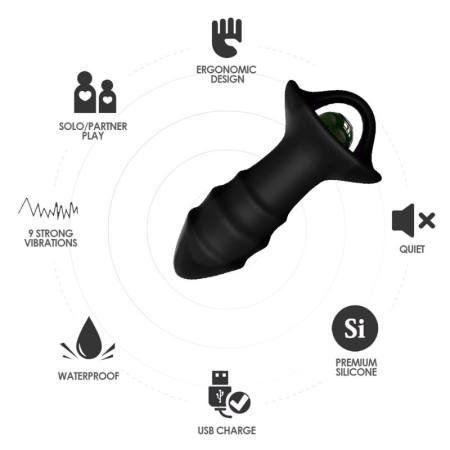 ARMONY - KYLIN FINGER VIBRATOR & ANAL PLUG REMOTE CONTROL BLACK