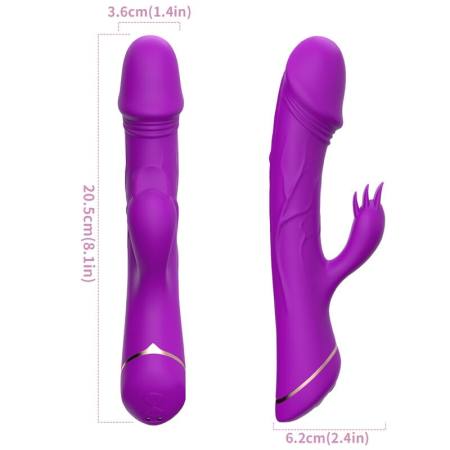 Vibratore Dildo Coniglio In Silicone Viola