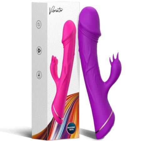 Vibratore Dildo Coniglio In Silicone Viola