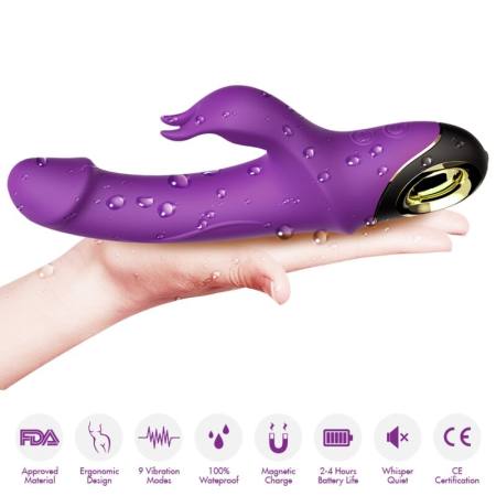 Vibratore Dildo Meteror Rabbit Rotator Viola