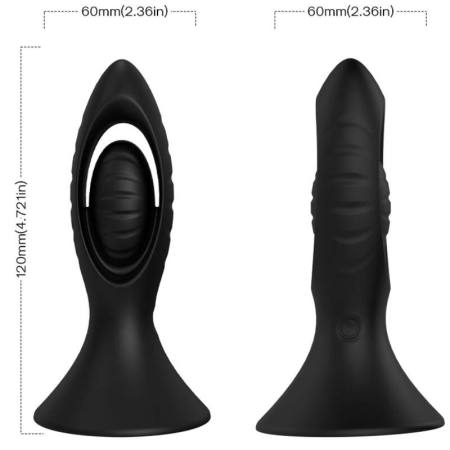 Vibratore e Plug Anale in Silicone Nero