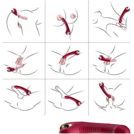 Vibratore E Rotatore Prince Dildo Rosso