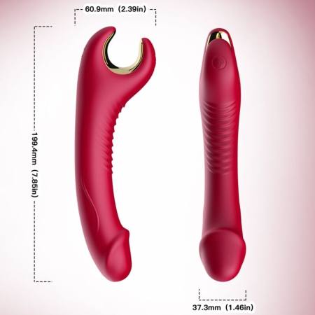 Vibratore E Rotatore Prince Dildo Rosso