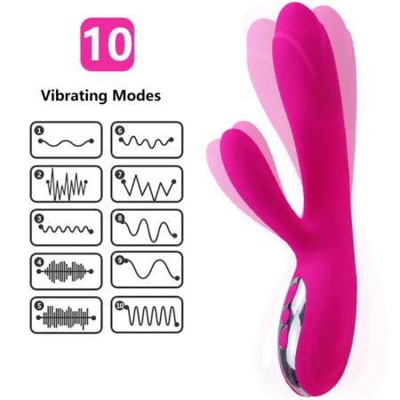 Vibratore E Stimolatore Flessibile Con Effetto Calore Fucsia