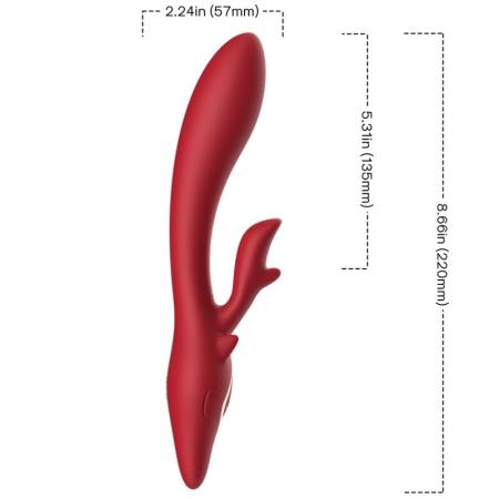 Vibratore Elk Rabbit Curvo Rosso