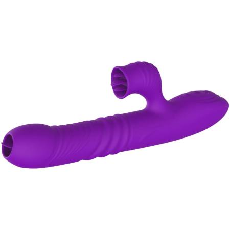 Vibratore Fully G Spot Rabbit Con Effetto Calore Stimolante Lingua Viola