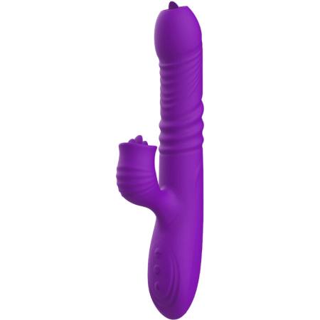 Vibratore Fully G Spot Rabbit Con Effetto Calore Stimolante Lingua Viola