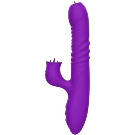 Vibratore Fully G Spot Rabbit Con Effetto Calore Stimolante Lingua Viola