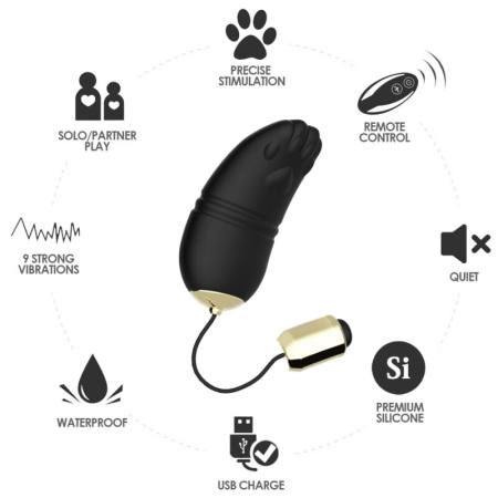 Vibratore Kitty Egg G-Spot Telecomando Nero