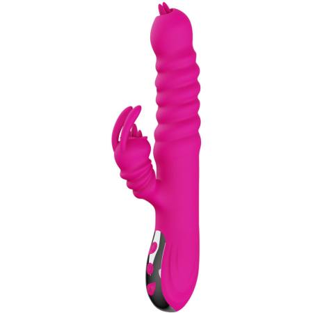 ARMONY - RABBIT DOUBLE TONGUE MULTIFUNCTION VIBRATOR FUCHSIA HEAT EFFECT